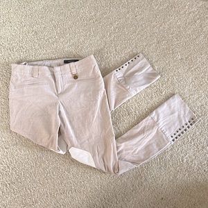 Gucci corduroy beige split hem pants with buttons